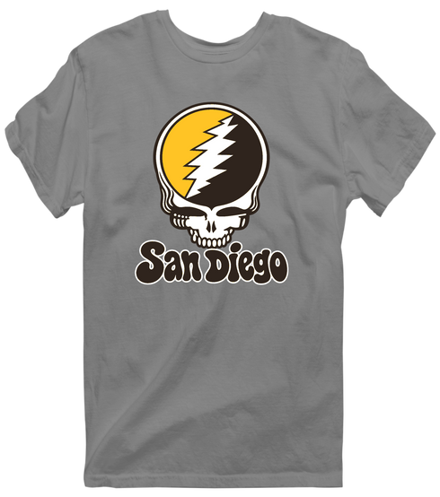 San Diego Baseball Stealie Grateful Dead T-Shirt — San Diego Padres — Dark Heather