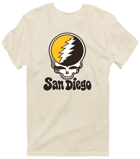 San Diego Baseball Stealie Grateful Dead T-Shirt — San Diego Padres — Sand