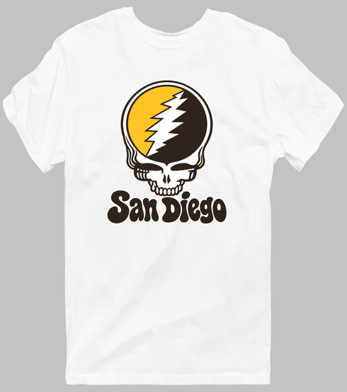 San Diego Baseball Stealie Grateful Dead T-Shirt — San Diego Padres — White