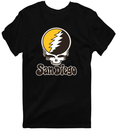 San Diego Baseball Stealie Grateful Dead T-Shirt — San Diego Padres — Black