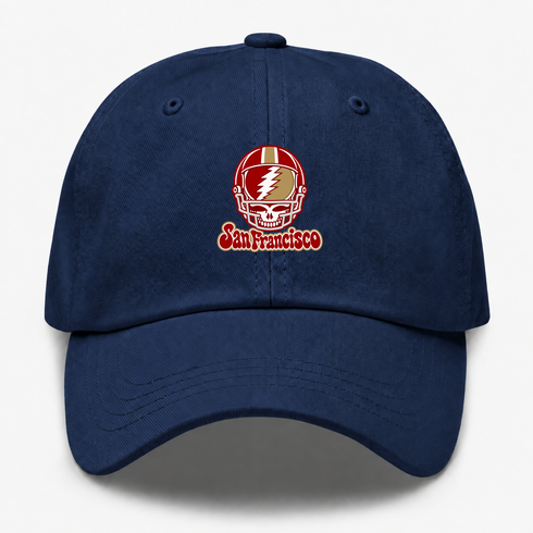 San Francisco Helmet Stealie Premium Unisex Dad Hat — San Francisco 49ers — Navy