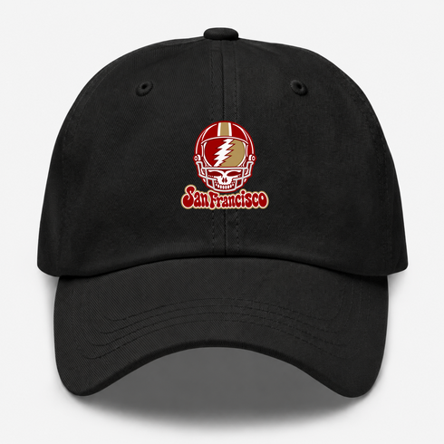 San Francisco Helmet Stealie Premium Unisex Dad Hat — San Francisco 49ers — Black