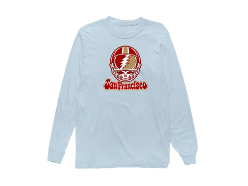 San Francisco Helmet Stealie Premium Unisex Long-Sleeve — San Francisco 49ers — Chambray
