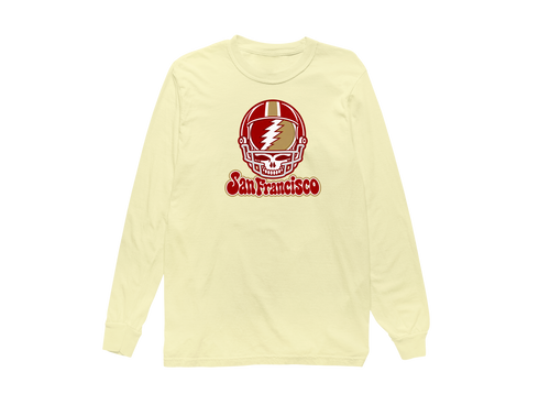 San Francisco Helmet Stealie Premium Unisex Long-Sleeve — San Francisco 49ers — Butter