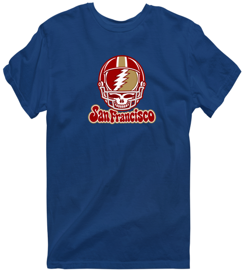 San Francisco Helmet Stealie Premium Unisex T-Shirt — San Francisco 49ers — Navy