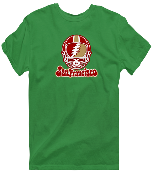 San Francisco Helmet Stealie Premium Unisex T-Shirt — San Francisco 49ers — Irish Green