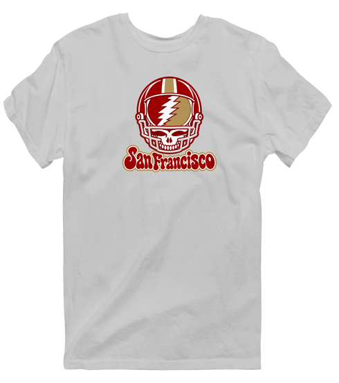 San Francisco Helmet Stealie Premium Unisex T-Shirt — San Francisco 49ers — Sport Grey