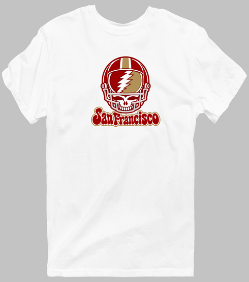 San Francisco Helmet Stealie Premium Unisex T-Shirt — San Francisco 49ers — White