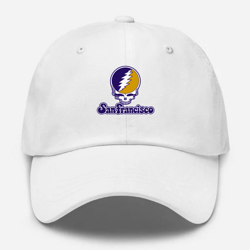 San Francisco Stealie Premium Unisex Dad Hat — Design: San Francisco State University — White