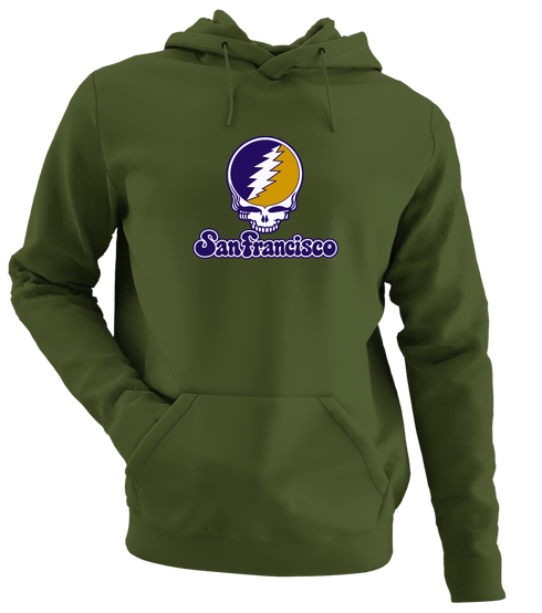 San Francisco Stealie Premium Unisex Hoodie — Design: San Francisco State University — Military Green