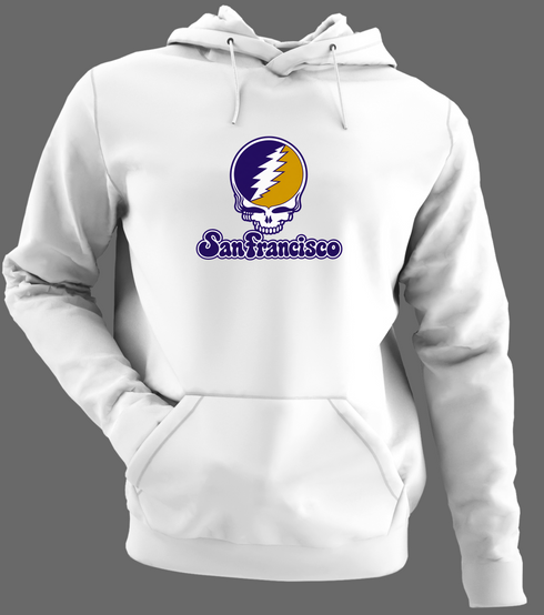 San Francisco Stealie Premium Unisex Hoodie — Design: San Francisco State University — White/Grey