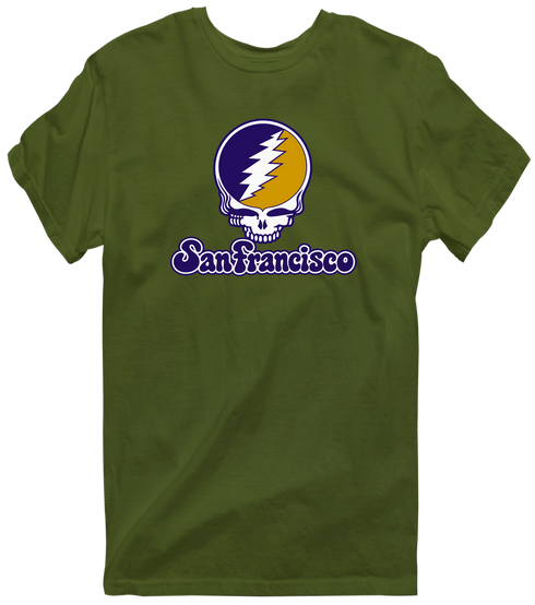San Francisco Stealie Premium Unisex T-Shirt — Design: San Francisco State University — Military Green