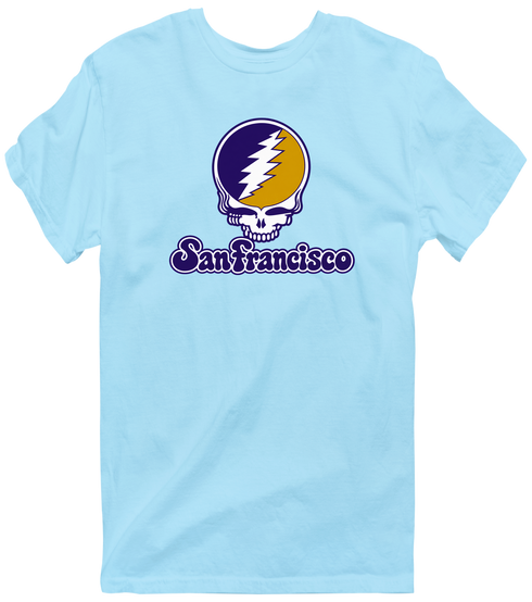 San Francisco Stealie Premium Unisex T-Shirt — Design: San Francisco State University — Light Blue