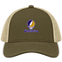 San Francisco Stealie Premium Unisex Trucker Cap — Design: San Francisco State University — Moss/Khaki