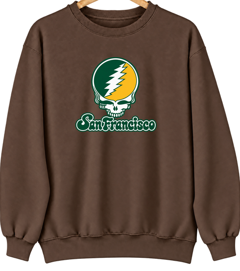 San Francisco Stealie Premium Unisex Crewneck — Design: San Francisco University of — Brown