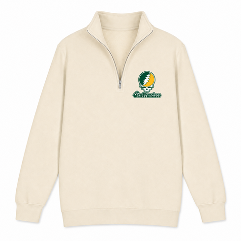 San Francisco Stealie Premium Unisex Quarter-Zip — Design: San Francisco University of — Sand