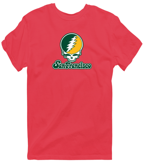 San Francisco Stealie Premium Unisex T-Shirt — Design: San Francisco University of — Heather Red