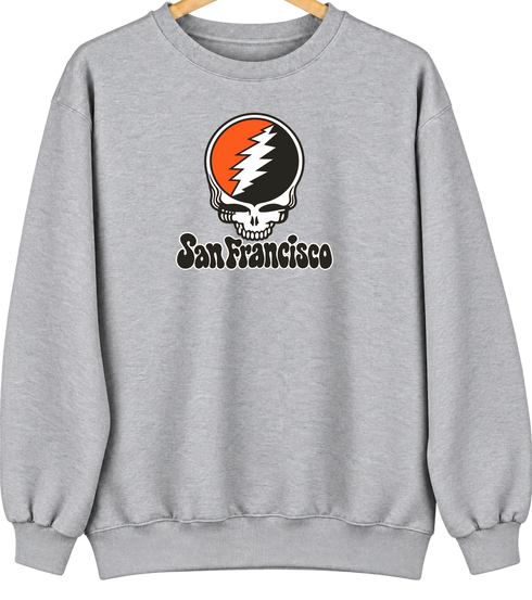 San Francisco Baseball Stealie Grateful Dead Crewneck — San Francisco Giants — Sport Grey