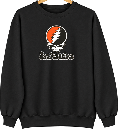 San Francisco Baseball Stealie Grateful Dead Crewneck — San Francisco Giants — Black
