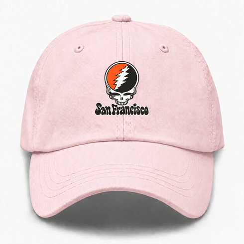 San Francisco Baseball Stealie Grateful Dead Dad Hat — San Francisco Giants — Pink