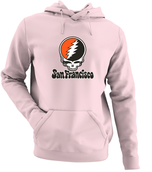 San Francisco Baseball Stealie Grateful Dead Hoodie — San Francisco Giants — Light Pink