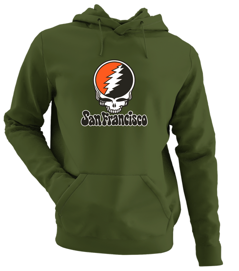 San Francisco Baseball Stealie Grateful Dead Hoodie — San Francisco Giants — Military Green