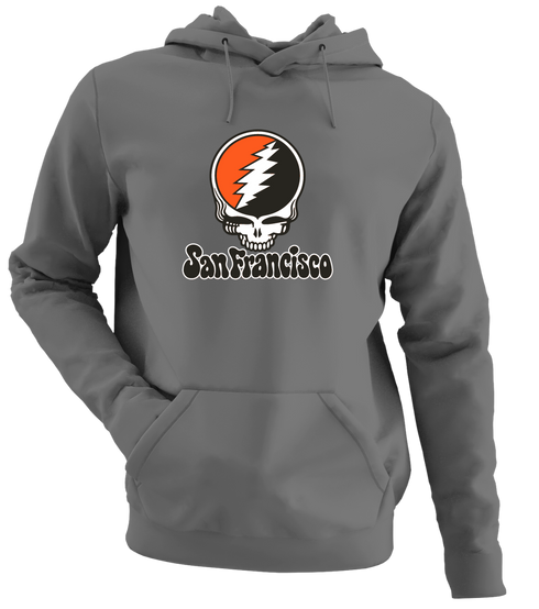 San Francisco Baseball Stealie Grateful Dead Hoodie — San Francisco Giants — Charcoal