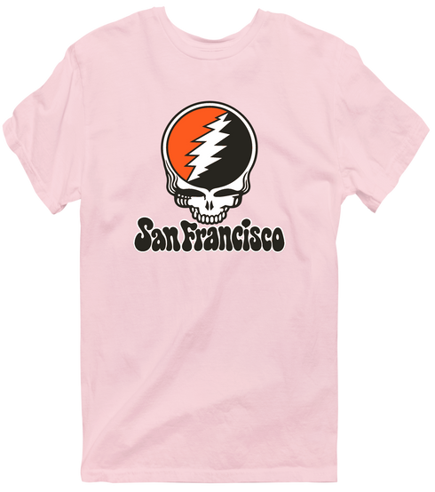 San Francisco Baseball Stealie Grateful Dead T-Shirt — San Francisco Giants — Light Pink