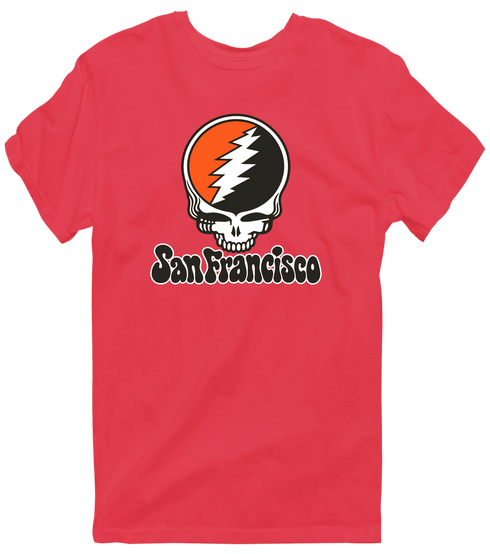 San Francisco Baseball Stealie Grateful Dead T-Shirt — San Francisco Giants — Heather Red