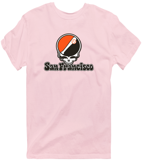 San Francisco Baseball Stealie Grateful Dead T-Shirt — San Francisco Giants — Light Pink