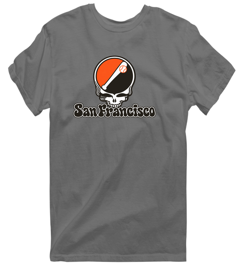 San Francisco Baseball Stealie Grateful Dead T-Shirt — San Francisco Giants — Charcoal
