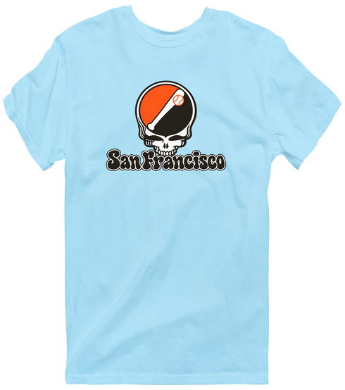 San Francisco Baseball Stealie Grateful Dead T-Shirt — San Francisco Giants — Light Blue