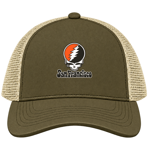 San Francisco Baseball Stealie Grateful Dead Trucker Cap — San Francisco Giants — Moss/Khaki
