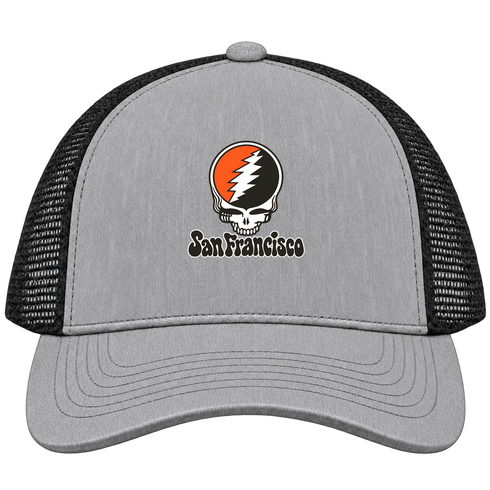 San Francisco Baseball Stealie Grateful Dead Trucker Cap — San Francisco Giants — Heather Grey/Black