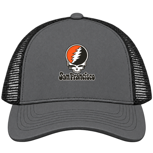 San Francisco Baseball Stealie Grateful Dead Trucker Cap — San Francisco Giants — Charcoal/Black