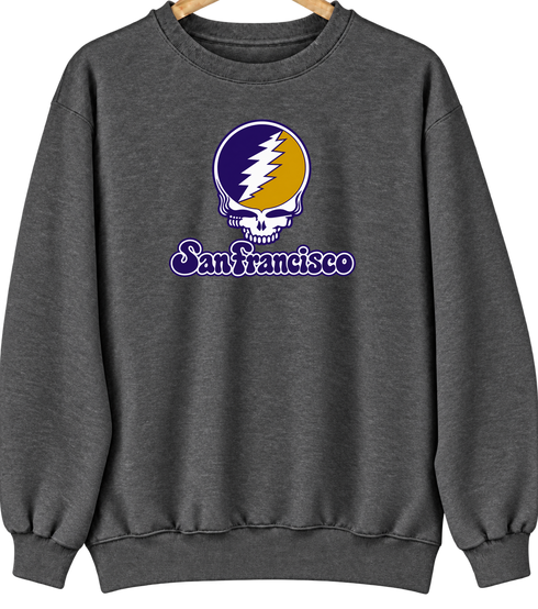 San Francisco Stealie Premium Unisex Crewneck — Design: San Francisco State University — Dark Heather