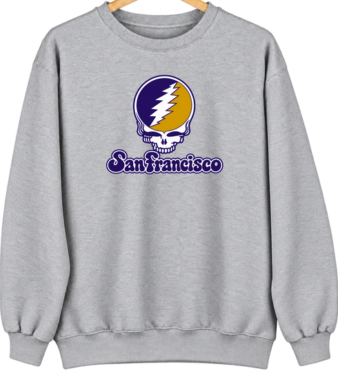 San Francisco Stealie Premium Unisex Crewneck — Design: San Francisco State University — Sport Grey