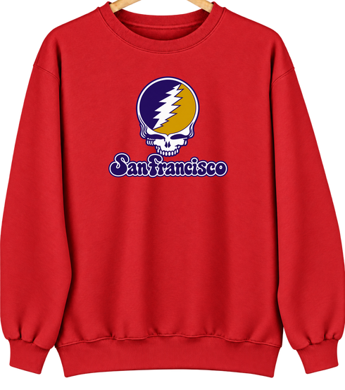 San Francisco Stealie Premium Unisex Crewneck — Design: San Francisco State University — Red