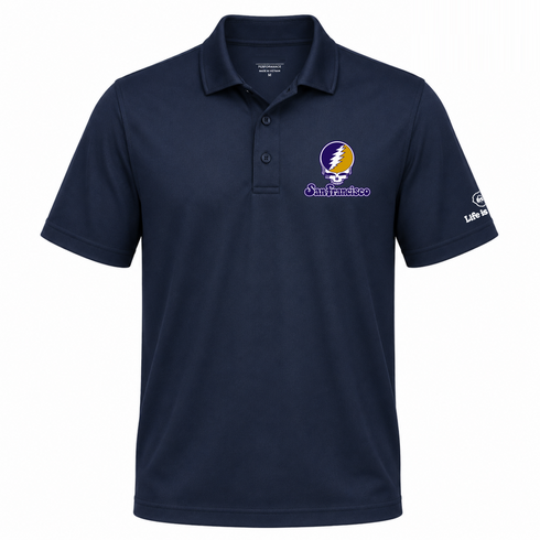 San Francisco Stealie Premium Unisex Polo — Design: San Francisco State University — Navy