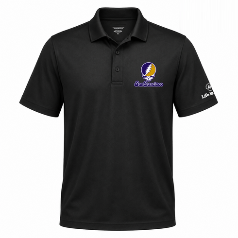 San Francisco Stealie Premium Unisex Polo — Design: San Francisco State University — Black
