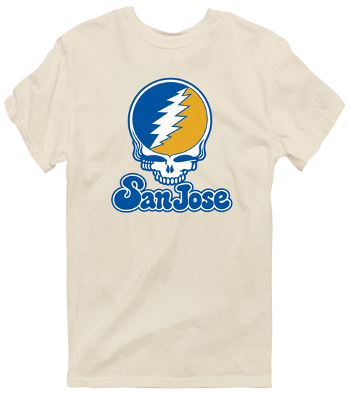 San Jose Stealie Premium Unisex T-Shirt — Design: San Jose State University — Sand