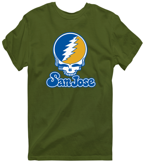 San Jose Stealie Premium Unisex T-Shirt — Design: San Jose State University — Military Green