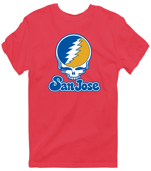 San Jose Stealie Premium Unisex T-Shirt — Design: San Jose State University — Heather Red