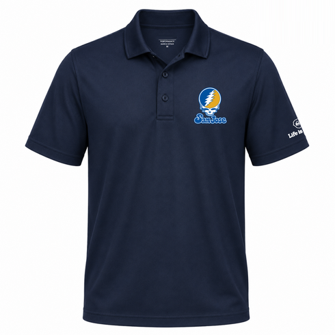 San Jose Stealie Premium Unisex Polo — Design: San Jose State University — Navy