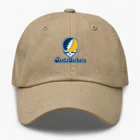 Santa Barbara Stealie Premium Unisex Dad Hat — Design: California Santa Barbara University of — Khaki