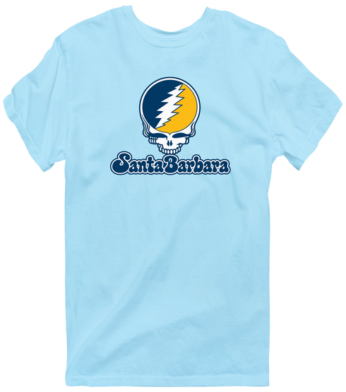 Santa Barbara Stealie Premium Unisex T-Shirt — Design: California Santa Barbara University of — Light Blue