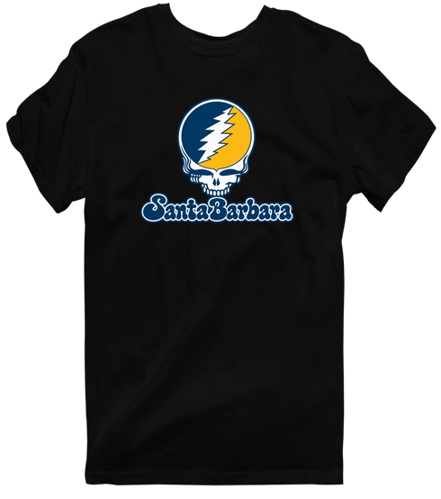 Santa Barbara Stealie Premium Unisex T-Shirt — Design: California Santa Barbara University of — Black