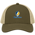 Santa Barbara Stealie Premium Unisex Trucker Cap — Design: California Santa Barbara University of — Moss/Khaki