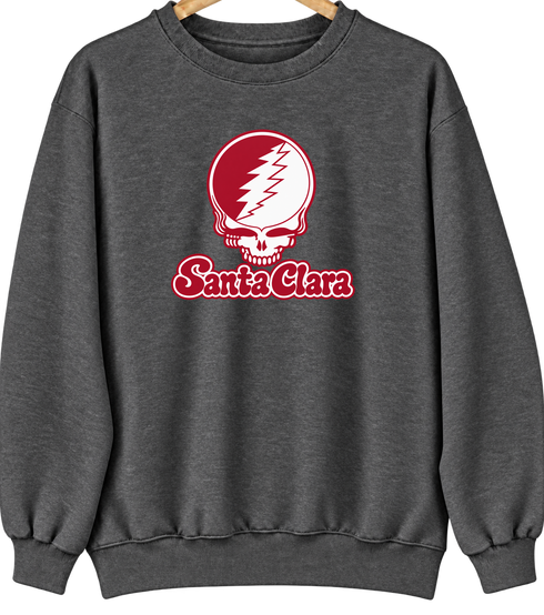 Santa Clara Stealie Premium Unisex Crewneck — Design: Santa Clara University — Dark Heather