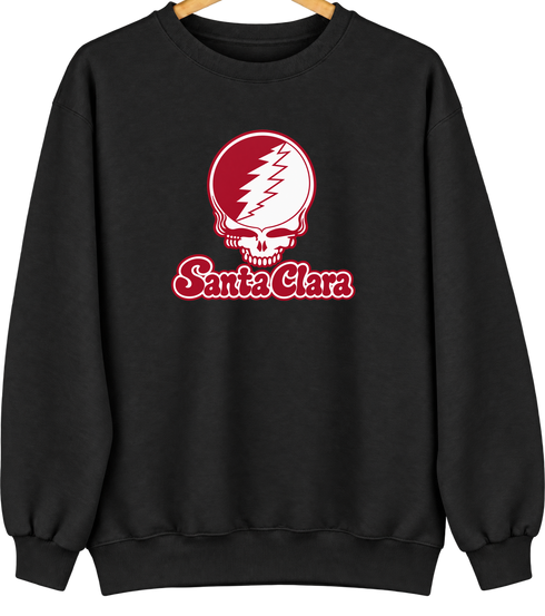 Santa Clara Stealie Premium Unisex Crewneck — Design: Santa Clara University — Black